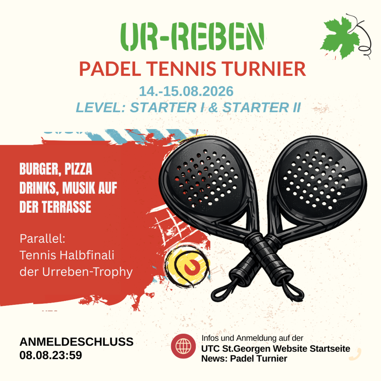2. UR-REBE Padel-Tennis Trophy - Anmeldung