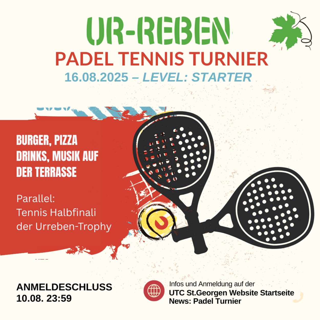 Padel Tennis Starter Turnier - 16.08.2025